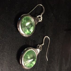 Swarovski crystal peridot sterling silver